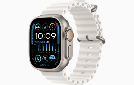 Apple Watch Ultra 2 Titanium Case with White Ocean Band