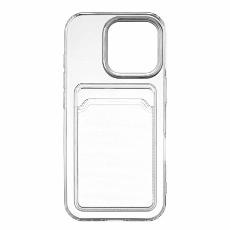 Чехол защитный с отд.для карты Rocket Clear Plus для iPhone 14 Pro  прозрачный