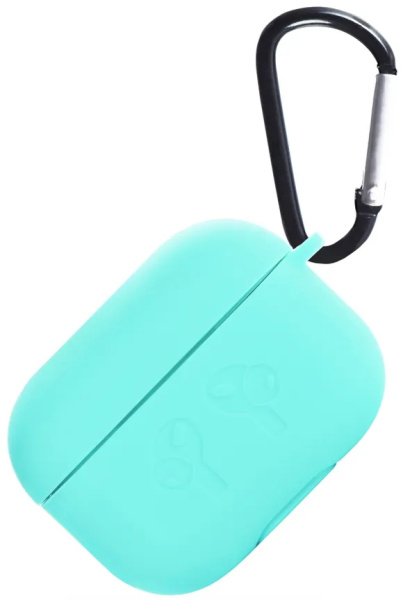 Чехол для Airpods Pro 2 Gurdini прорезиненный soft touch c карабином Мятный