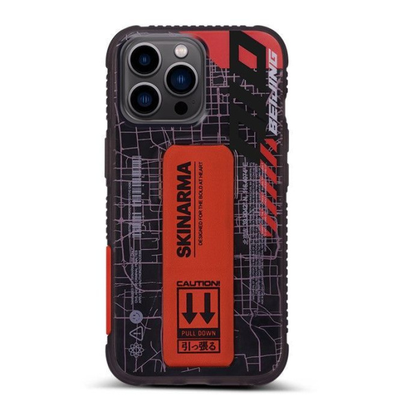 SKINARMA для iPhone 14 Pro чехол SHINGOKI with Grip stand Black/Red