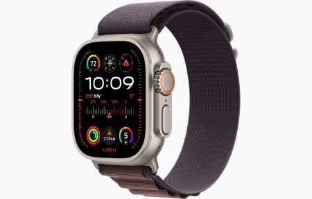 Apple Watch Ultra 2 Titanium Case with Indigo Alpine Loop Large