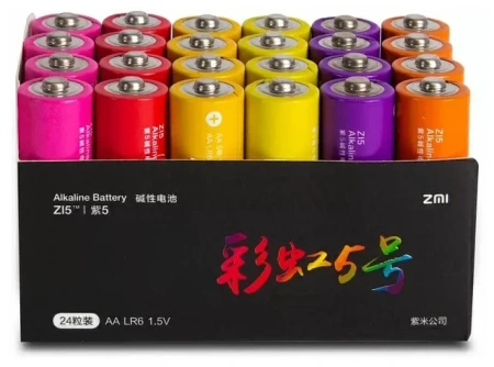 Батарейки алкалиновые Xiaomi ZMI Rainbow ZI5 AA LR6 (24шт)