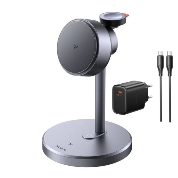 Беспроводная зарядка Mcdodo 3in1 MagQ Qi2 Wireless Charging Stand (15W+5W+2.5W) CH-2462 Black