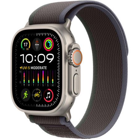 Apple Watch Ultra 2 Black Titanium Case with Black Trail Loop M/L